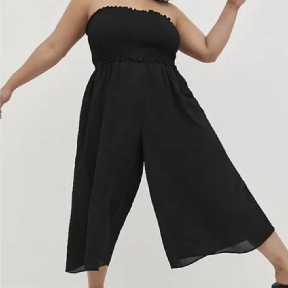 NWT Torrid Size 0 Large / Size 12 Black Strapless Jumpsuit Romper Swim Cover Up